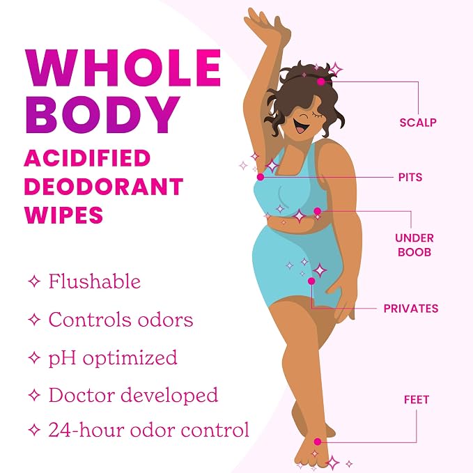 Lume Acidified Deodorant Wipes - 24 Hour Odor Control - Aluminum Free, Baking Soda Free, Skin Loving - Flushable - 15 Count (Cool Cucumber)