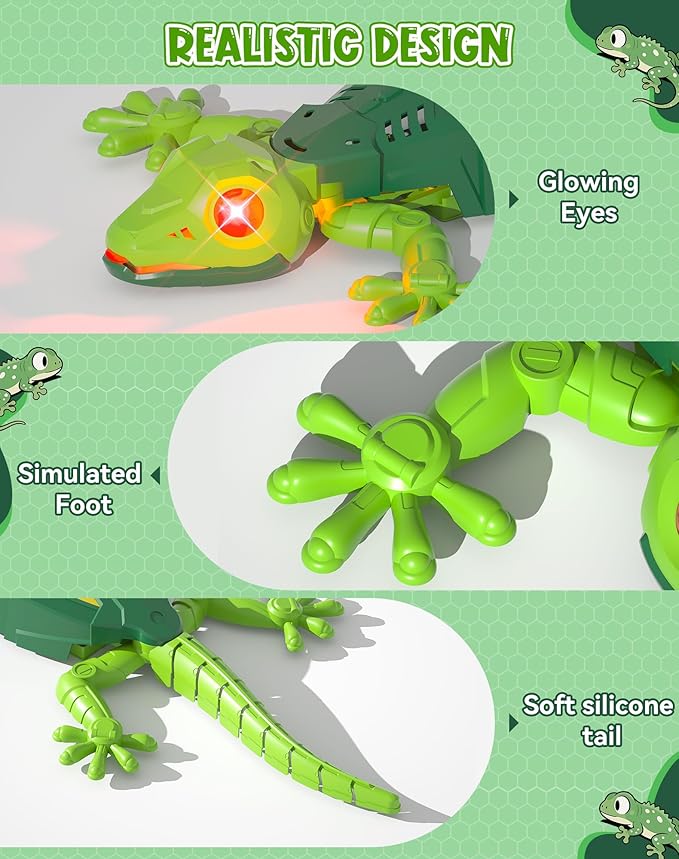 Wall Climbing Lizard,Wall Crawler Robot Gecko Remote Control,Floor Ceiling Crawling Electric Lizard Rc Car Toy,Cool Kids Toys,Christmas Birthday Gifts for 3 4 5 6 7 8 9 10+ Year Old Boys Girls Teens
