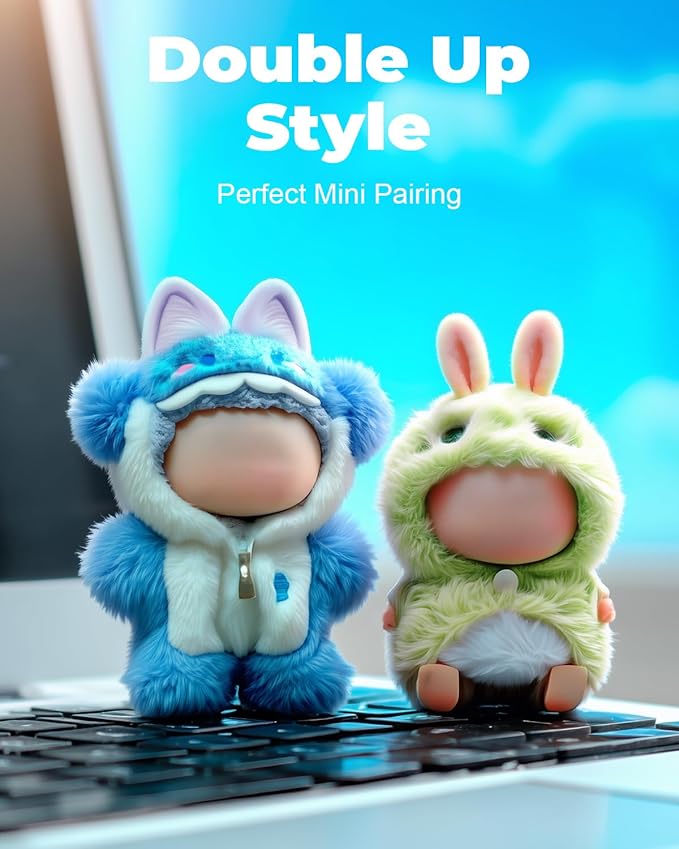 (2-Pack) 17cm Doll Clothes Set, Plush Dinosaur and Shark Outfits for 17cm Dolls, Soft and Stylish One-Piece Dress Up Doll Clothes, Adorable and Cute Clothing with Cozy Texture and Fun Design