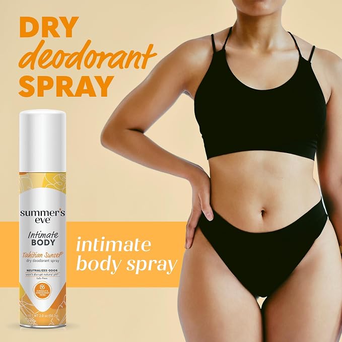 Summer's Eve Tahitian Sunset Daily Feminine Spray with Talc-Free, Odor-Neutralizing and Moisture-Absorbing Formula, 2 Oz, Pack of 6