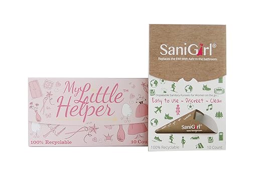 SaniGirl Disposable Sanitary Pee Funnels | Girls Neatly Stand to Pee | Women Girls Toddler Urinal | Combo Pack Two Sizes Female Urination Device | Girls Travel Potty My Little Helper (20 Count)