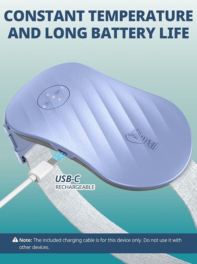 Slimpal Portable Heating Pad for Cramps, Rechargeable Electric Heat Belt for Period Pain Relief, Menstrual Heated Pad for Women Girls, Purple