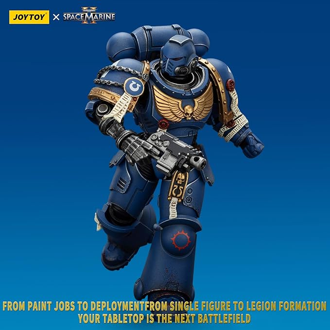 JOYTOY Warhammer 40k Action Figure 1：18 Scale 5.0inch Space Marines Ultramarines Brother Chairon-Collectors Edition Anime Figures for Collectible and Displayable Model