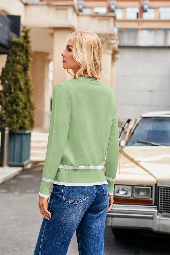 GRACE KARIN Cardigan Sweaters for Women Lightweight Long Sleeve Cropped Cardigan Summer Fall Fashion Clothing Outfits Shrug