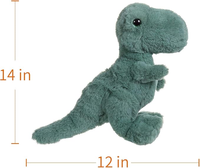 Apricot Lamb Toys Plush Green Dinosaur Stuffed Animal Soft Cuddly Perfect for Girls Boys (Medium, 14 Inches)