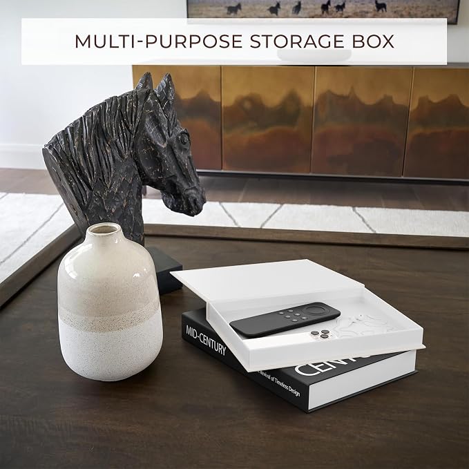 Aesthetic Decorative Books Set of 2 - Stylish Boxes for Coffee Table Decor | Stylish Modern Home Decoration for Your Bookshelf or Mantel, Faux/fake Books Doubles as Photo Storage or Keepsake Box