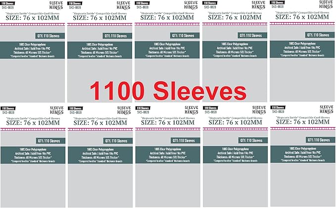 Sleeve Kings H0GWARTS Battle Compatible Sleeves 76 X 102 mm (10x110 Pack, 1100 Sleeves)