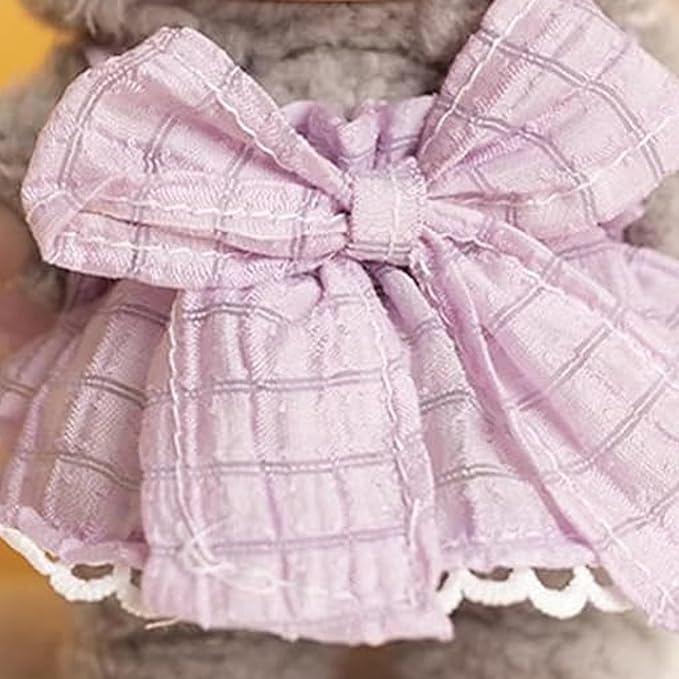 CALEMBOU Plush Doll Clothes, 6.7 Inches Cute Bow Tie Doll Clothes for Plush Doll, Kawaii Doll Accessories Toys Gifts for Girls(Only Clothes) (Purple)