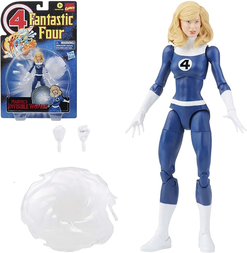 Marvel Legends Series Retro Fantastic Four Marvel's Invisible Woman 6-inch Action Figure Toy, Includes 3 Accessories , Blue