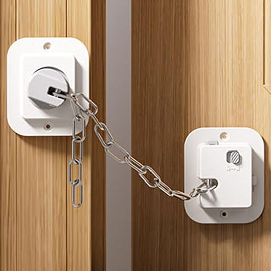 Child Proof Door Lock, Adjustable Latch, 1 Pack | Cat Door Latch, 3M Adhesive, For Baby, Dementia & Pets, No Tools Needed