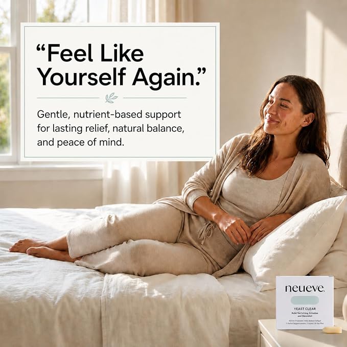NeuEve Yeast Clear, for Yeast Infection Symptoms, Relieves Burning, Itching & Discharge, with Tea Tree Oil, Myrtle, Sage & Olive Leaf, Invented by OBGYN