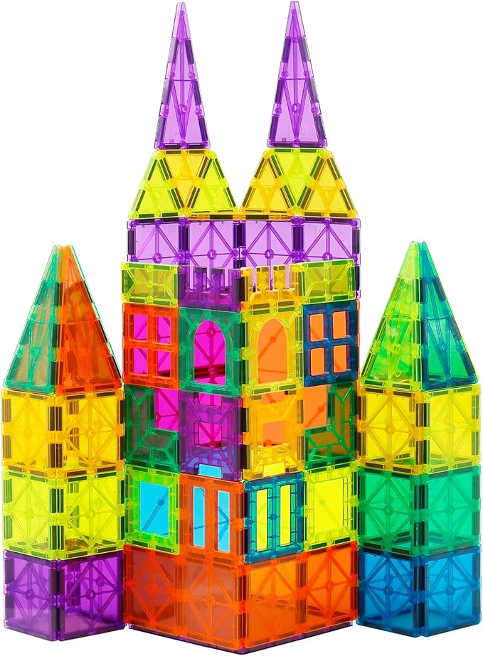Bmag Magnetic Tiles Toys for Kids, Starter Set 3D Magnet Building Blocks Construction Playboards, STEM Learning Educational Toddlers Toy Gift for 3+ Year Old Boys and Girls