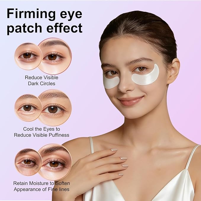 Instant Firm Under Eye Patches - Collagen Firming & Lifting Eye Masks | Reduce Puffiness, Dark Circles, Fine Lines & Wrinkles | with Hyaluronic Acid for Hydration & Firming, 8 Pair Pack1