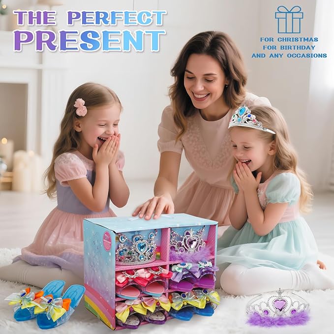 Princess Dress Up Toys for Little Girl,Jewelry Boutique Role Play Gift Set,Toddler Dress Up Kids Toys for 3-6 Years Girls Birthday Party