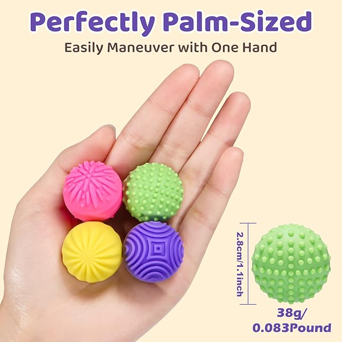 Magnetic Sensory Fidget Balls – 4-Pack Silicone Weighted Stress Relief Toys for Kids, Teens & Adults – Quiet, Textured Magnet Fidgets for ADHD, Autism & Anxiety – Gift for Classroom Decor