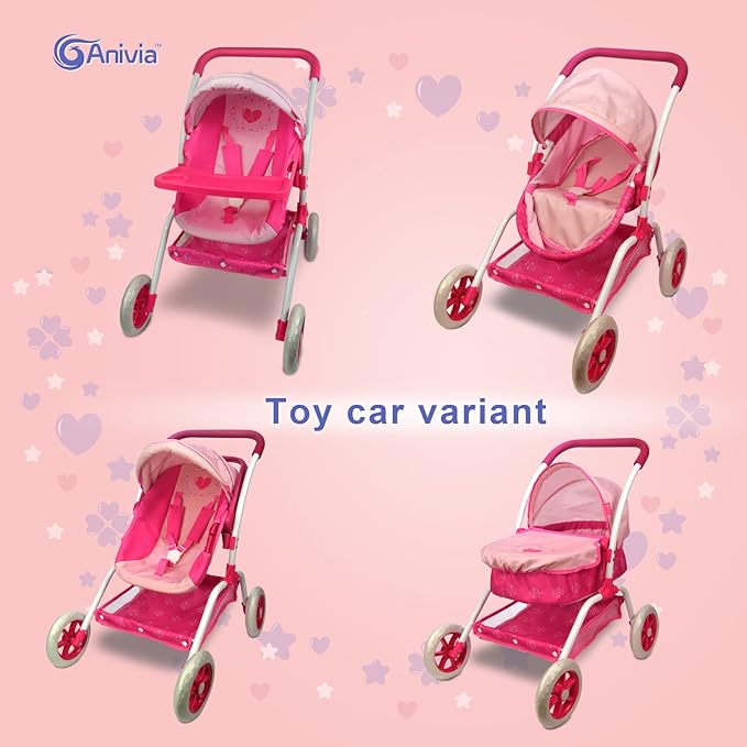 Anivia Doll Bed Furniture 2 Function Toy, Doll Bed and Doll Swings Together for 18 inches Baby Dolls, Baby Doll Crib with Bottom Tray