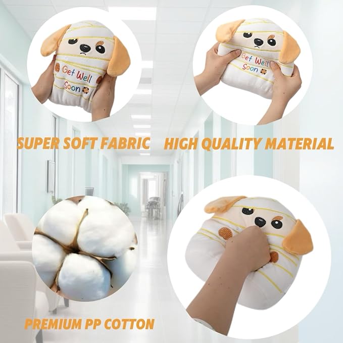 Get Well Soon Dog Plush – Adorable Labrador Stuffed Animal with Bandage Theme, Perfect Get Well Gift for Loved Ones 9 Inch