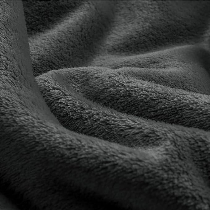 BEDELITE Fleece Blanket Soft Oversized Bed Blanket Charcoal Grey 120"x120" | Ultra Soft Plush Fleece, Lightweight Warmth, All Season Comfort, Fade Resistant, Machine Washable, Perfect for Sharing