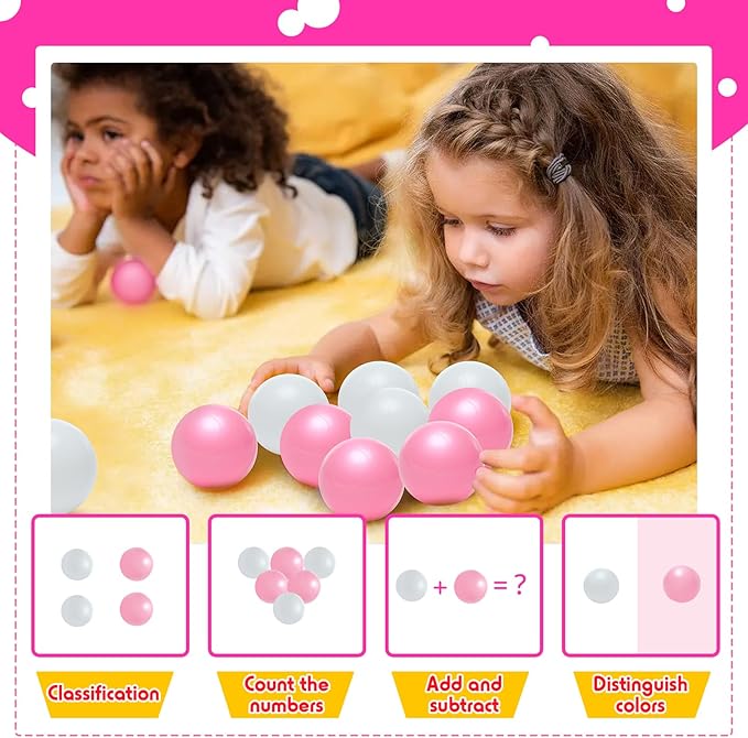 100 Ball Pit Balls for Kids, Plastic Balls for Ball Pit, Play Balls for Toddlers Babies, Ideal for Ball Pit, Kiddies Pool, Indoor Playpen