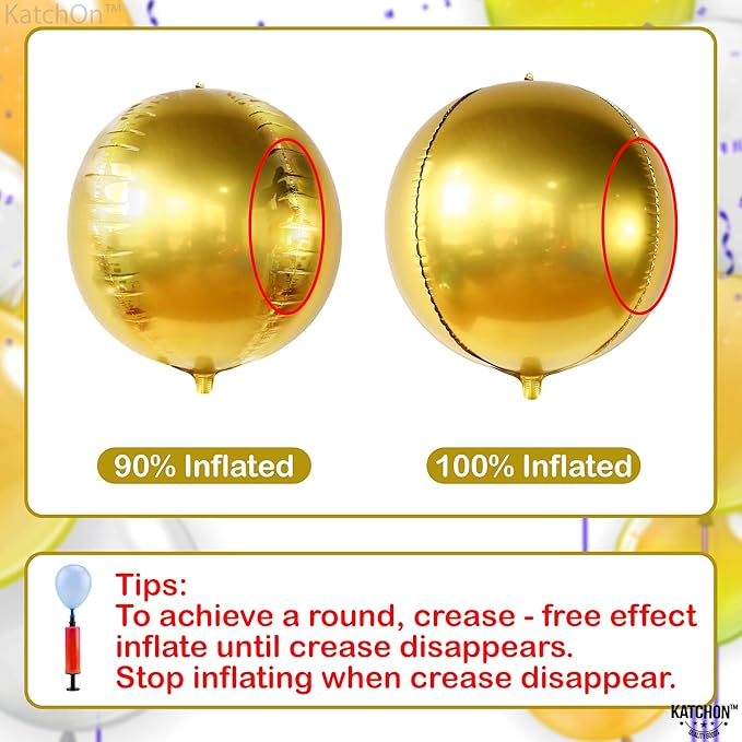 KatchOn, Big Gold Foil Balloon - 22 Inch, Pack of 6 | Gold Mylar Balloons for Golden Party Decorations | Metallic Gold Balloon Birthday Party Decor, Wedding, Gold Graduation Decorations 2026