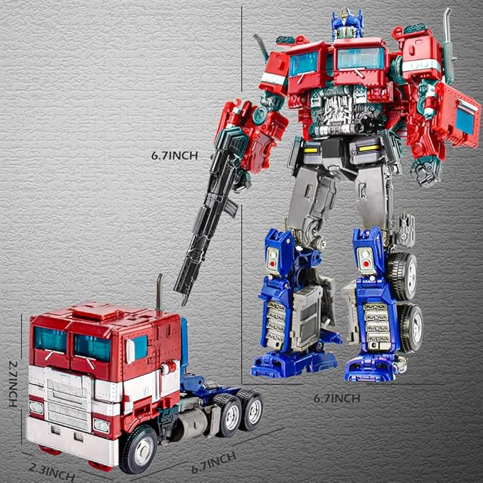 Deformation Action Figure Toy, Portable Car Model Alloy Deformed Robot Toy Gift for Kids Boys and Girls (Red 7.08 inches)
