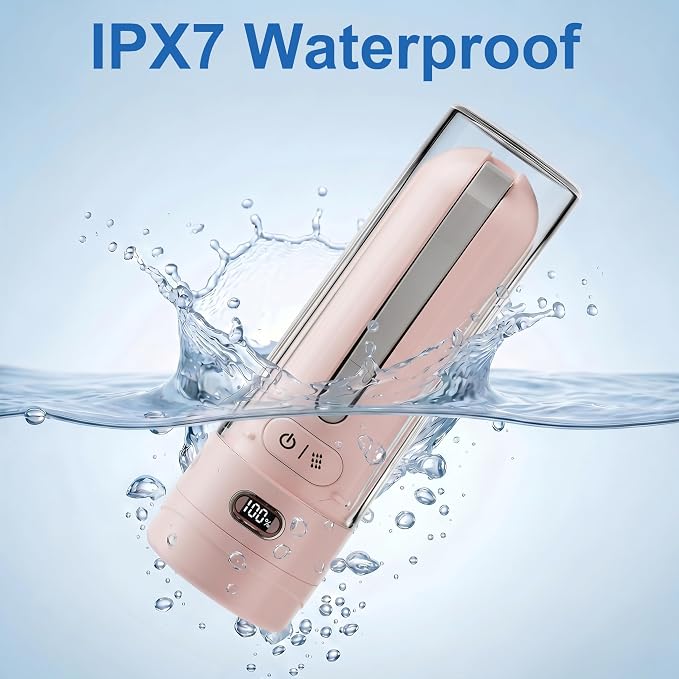 Electric Menstrual Cup Cleaner, Portable Bidet for Feminine Care | Women period essentials Fashionable pink, USB-C rechargeable, Adjustable pressure modes, IPX7 waterproof, Compact travel size
