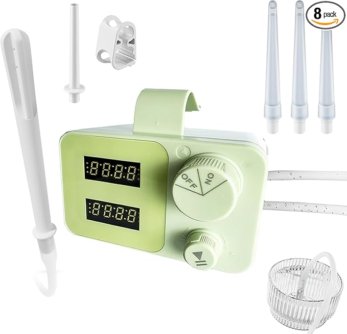 Smokitcen Electric Enema Kit with 5 Enema Tips, Adjustable Water Pressure, Dual LED Display Water Enema System for Home Use, Rechargeable, Easy Installation & Storage Bag