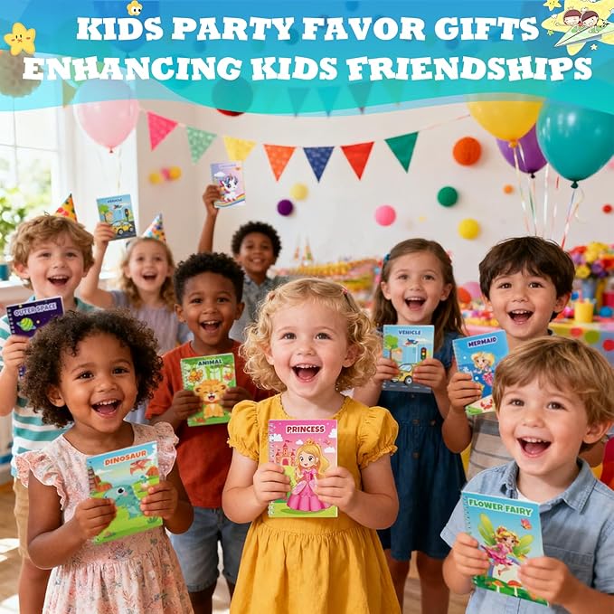 Hoarecal Water Coloring Books for Kids Ages 4-8, 24 Mini Coloring Books for Kids Bulk Party Favors, Birthday Goodie Bags Stuffers Return Gifts Small Arts Crafts School Classroom Prizes Travel