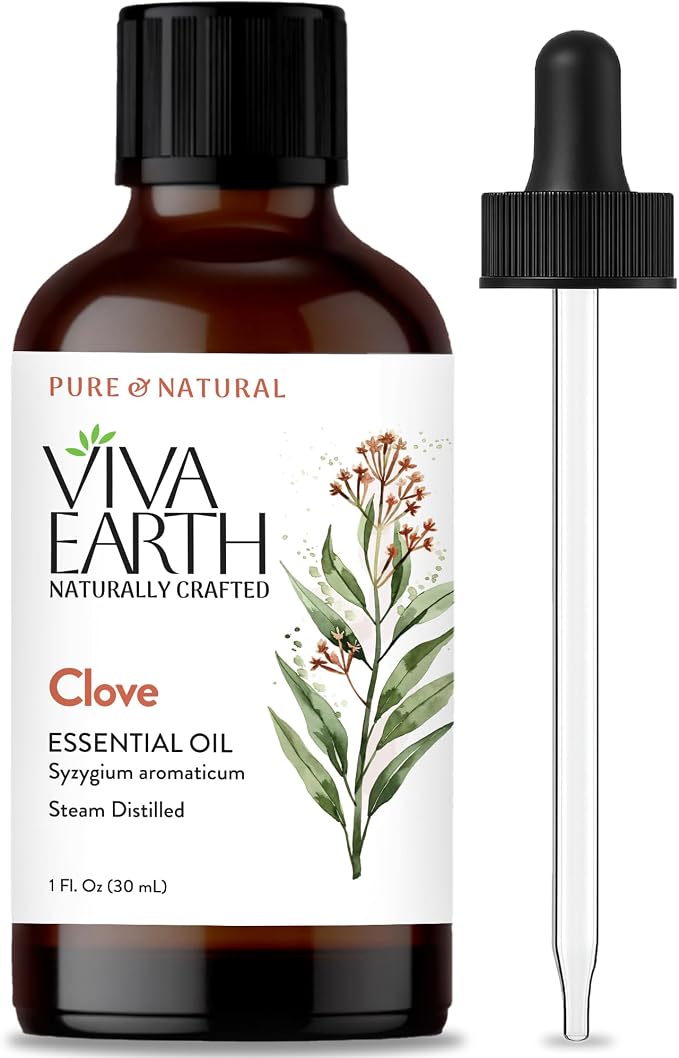 Clove Essential Oil – 100% Pure and Natural, Clove Essential Oil for Skin, Body, Teeth & Gums, Diffusers, Aromatherapy, DIY Crafts, Soap and Candle Making – with Dropper, 1 Fl. oz