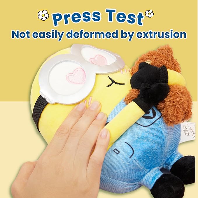 MINISO 8" Minions Stuffed Animals Plush Toys, Cute Sleeping Bedding Stuffed Animals Kawaii Plushies Pillow for Kids (Bob+Tim)
