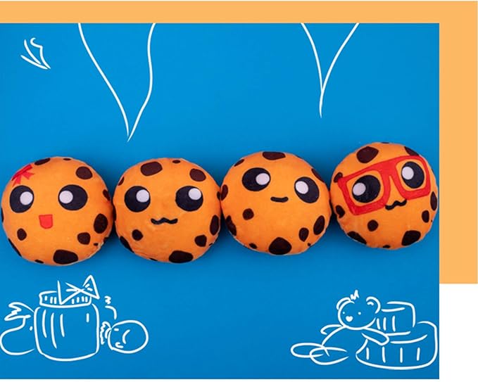 REFAHB Yummy Cookie Stuffed Toy Game Pillow, Cute Plush Cushion, Delicious Food Dessert Package, Birthday Gift (8pcs a Bag, Blue)