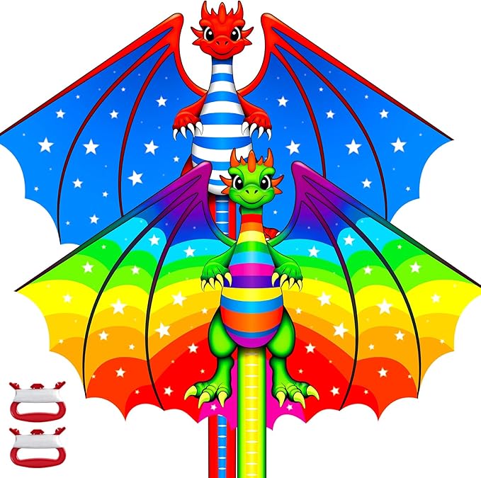 Kite for Kids Ages 4-8 8-12 & Adults, Shark & Dragon & Unicorn & Butterfly Kites Flying Toys, Easy to Fly Big Kite with 328FT String Easter Gift for Boys Girls Beach Park Outdoor Party Activities