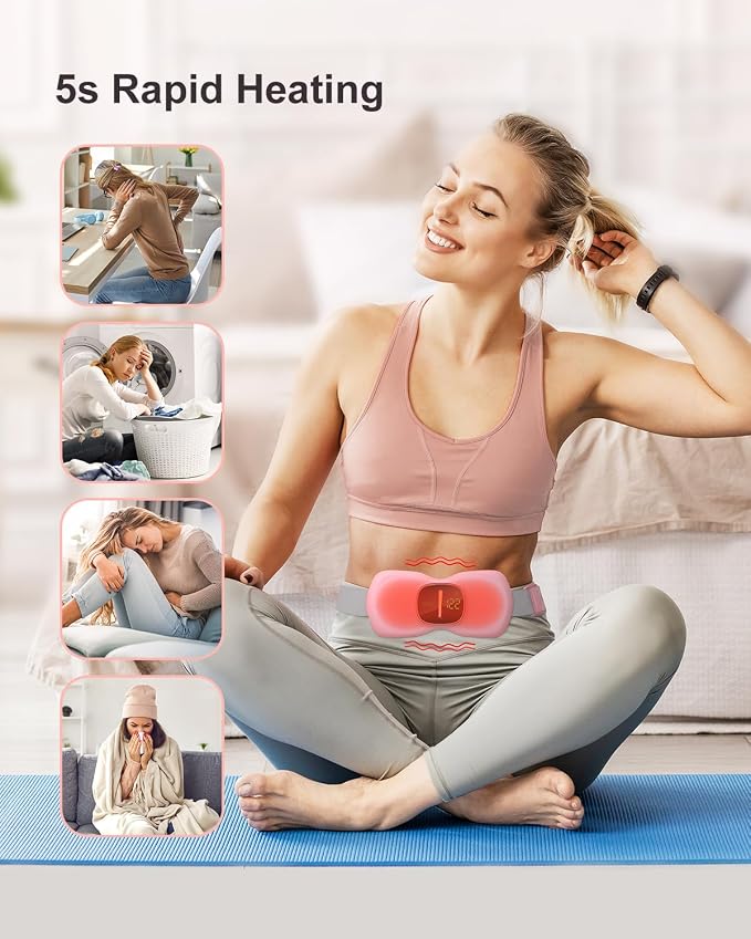 Heating Pad for Period Cramps, Portable Menstrual Heating Pad, Period Pain Relief Heated Pad, Back or Belly Heating Belt, for Her Women Girl Friend Wife