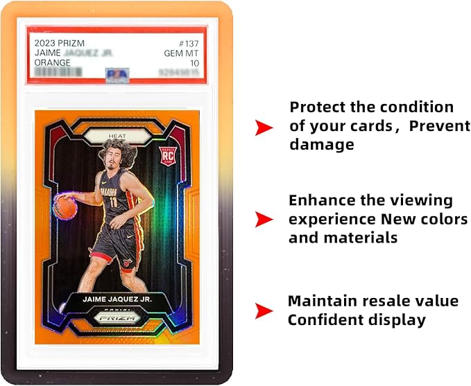 NAKIS Slab Guard for PSA Graded Cards, 2-Pack TPU Slab Protector Graded Guard Bumper Guard for PSA Graded Card Only, Gradient Color Glitter Limited Edition, Yellow-Black
