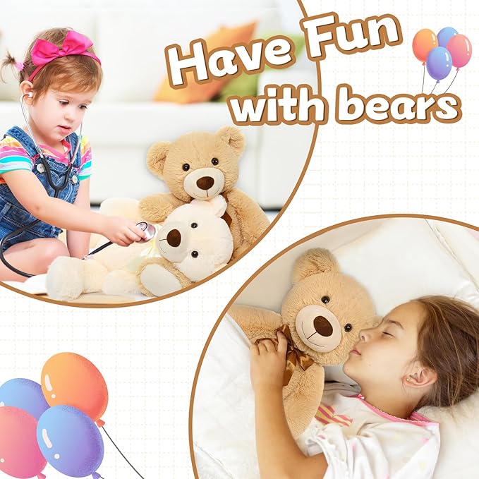 MorisMos Teddy Bear Stuffed Animals, 20" Bulk Teddy Bears Plush for Kids, Medium Size Bears for Baby Shower