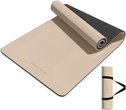 PAIDU Yoga Mat 8mm Super Thick TPE Fitness Mat | SGS Certified | Non-Slip, Odorless & Tear-Resistant | Unisex with Strap | for Yoga, Pilates, Meditation & Home Workouts