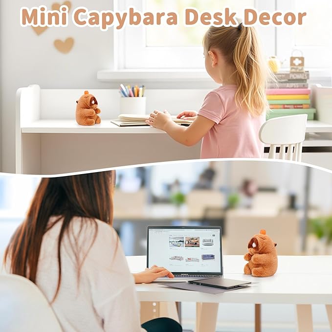 Cute Capybara Plush Toy with Bubble Capibara Stuffed Animal for Back to School Gifts, Keychain & Backpack Charm, Desk Decor, Birthday Party Favor, Stress Relief Toys for Kids Aduts (Style A)