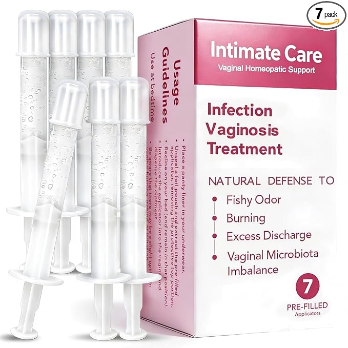 Bacterial Vaginosis Treatment, BV Treatment For Women, Natural Ingredients Pre-Filled Vaginal Applicators for Odor, Itching, Discharge, BV, and Vaginal Microbiota Imbalance, 7-Pack