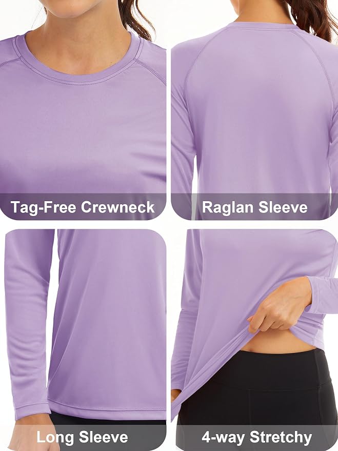 MAGCOMSEN Women's Long Sleeve Shirts UPF 50+ Sun Protection Shirts for Hiking Fishing Workout Rash Guard