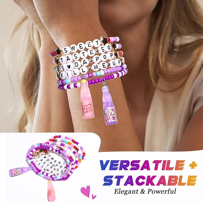 AICase for Korea-Pop Merch Soda Gifts Toys Doll Bracelets Birthday Decorations 6 Pcs Stackable Stretch Friendship Beaded Bracelets Costume Merchandise Jewelry Gifts for Fans Christmas
