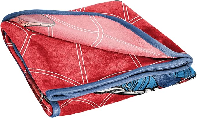 Jay Franco Kids Plush Throw Blanket – Soft & Cozy Fleece Throw for Bedroom & Couch Décor, Official Licensed Product, Red - Spiderman, 46x60 - Throw Blanket