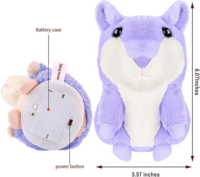 Stocking Stuffers for Teen Boys Talking Hamster Plush Toy,Baby Unique Mini Christmas Best Gifts,Kids 2025 Top Purple Toys for Ages 8-13 Girls Only Cheap,Sensory Toys for Children with Autism