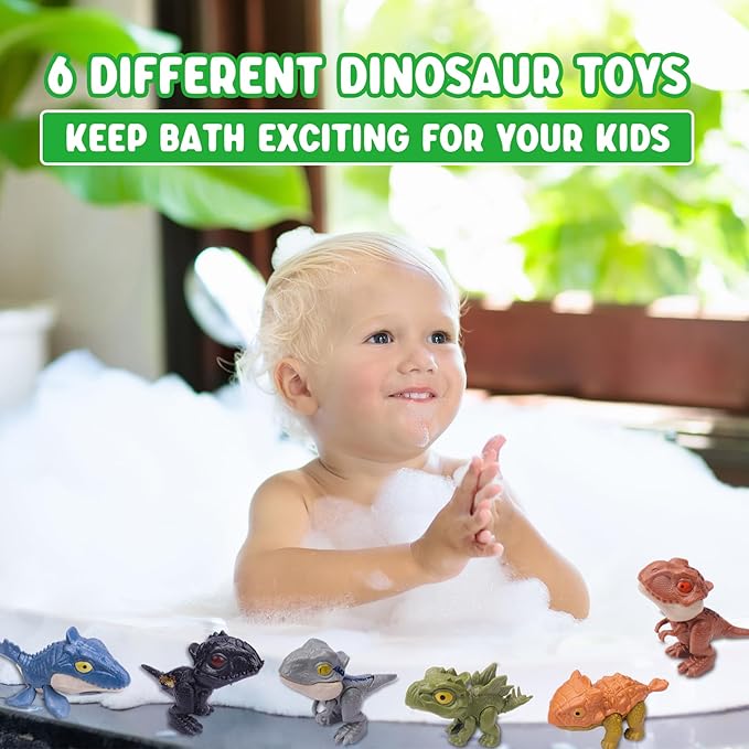 Zwish 6PCS Biting Finger Dinosaurs Toy Collectibles for Display, Play and Dinosaur Biting Fingers Puppet Model Figure Novelty Toys Birthday Gift Toys for 3+ Year Old Boys Girls Easter Eggs Filling