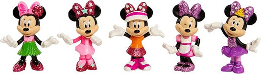 Disney Junior Minnie Mouse 3-inch Collectible Figure Set, 5 Piece Set, Kids Toys for Ages 3 Up by Just Play