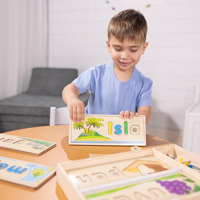 Melissa & Doug Spanish See & Spell Educational Language Learning Toy - FSC-Certified Materials