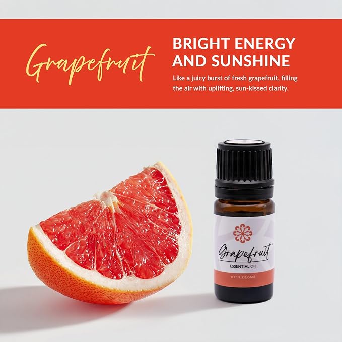 Essence Refresh Kit | Solid Scents Essential Oils | Aromatherapy Nasal Diffuser | Personal Scent Clip for Travel, Work & Everyday Use | Made in USA | Grapefruit | Bamboo/Glass Pod