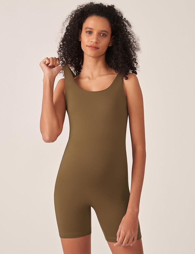 POSHDIVAH Women's Maternity Bodysuit Pregnancy Shapewear Double Lined Sleeveless Tank Top Shorts Romper Jumpsuit