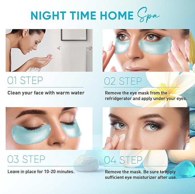 Under Eye Patches – 30 Pairs Hydrating Gel Masks with Collagen, Retinol & Albizia Bark | Helps Reduce Fine Lines, Wrinkles, Dark Circles, Puffiness & Eye Bags