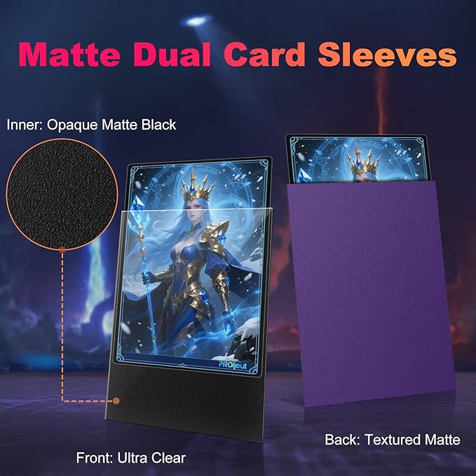 1200 Pack Card Sleeves, Matte Dual Trading Card Sleeves with Opaque Back & Smooth Shuffle, Tear Resistant Card Protectors for MTG, TCG and Game Cards (12 Colors)
