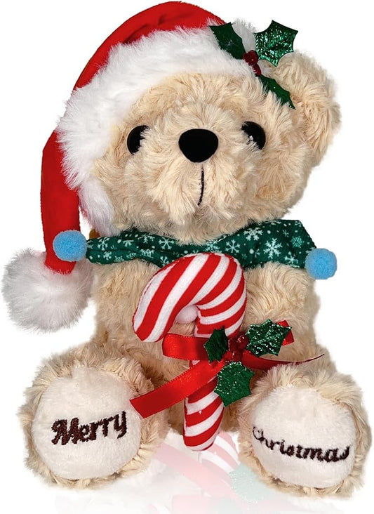 Teddy Bear Stuffed Animal - Soft Stuffed Bear Toy with Hat, Cute Birthday Gift for Kids, Adult, Boys & Girls, 8 Inch Cuddly Brown Holiday Bear Plush Present - Unique Bear Plushies Decoration